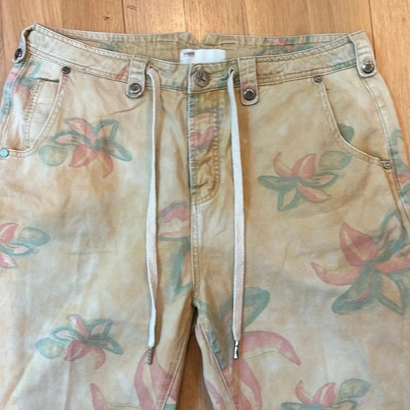One Teaspoon Pants High Waist Safari Drawstring Floral Size 32 - Picture 3 of 10